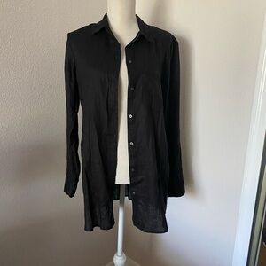 SOLD- TALL SIZE! NWT GAP Boyfriend Button Down Collared Shirt Black Small Tall